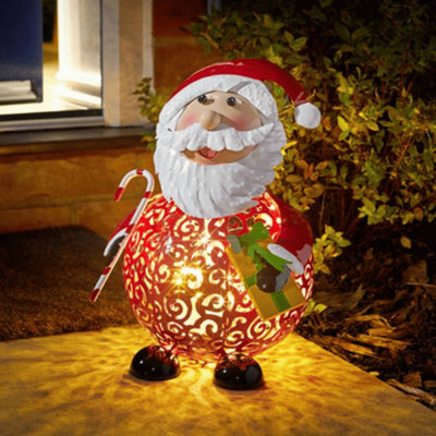 Samuel Alexander 30Cm Battery Operated Filigree Christmas Santa Folk Light Decoration With Leds from B&Q