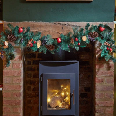 Samuel Alexander 1.8M Festive Spice Christmas Garland With Pinecones And Faux Dried Fruit from B&Q