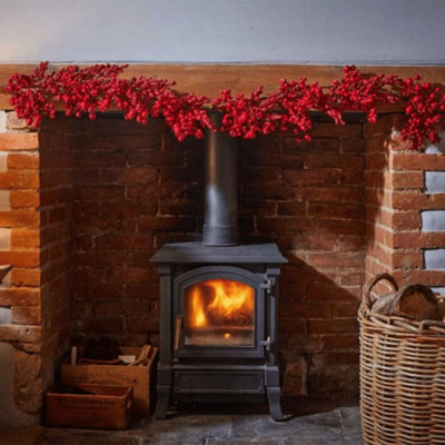Samuel Alexander 1.8M Red Plastic Berry Burst Christmas Garland from B&Q