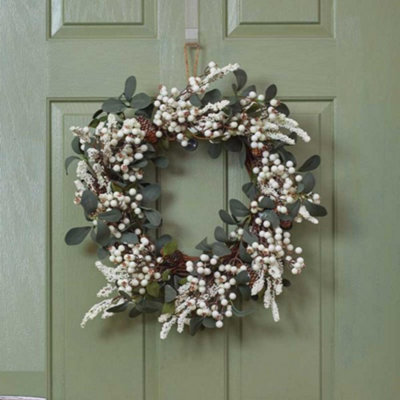 Samuel Alexander 40Cm Hanging Christmas Winter Berry Wreath With Seasonal Foliage from B&Q