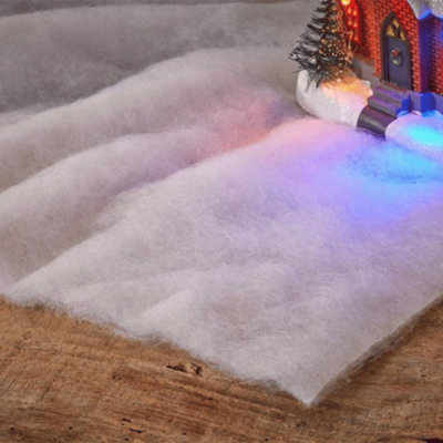Samuel Alexander 3M Roll Of White Christmas Faux Snow Effect Blanket Table Drape from B&Q
