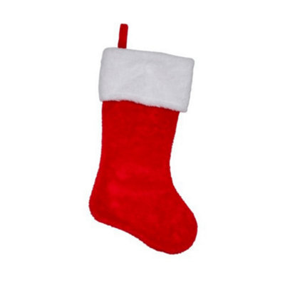 B&Q -  51Cm Red And White Traditional Hanging Christmas Santa Stocking