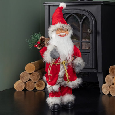 Samuel Alexander 52Cm Large Traditional Santa Claus Figure Christmas Decoration from B&Q