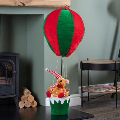 Samuel Alexander 1M Red And Green Razza Rat Hot Air Balloon Hanging Christmas Decoration from B&Q