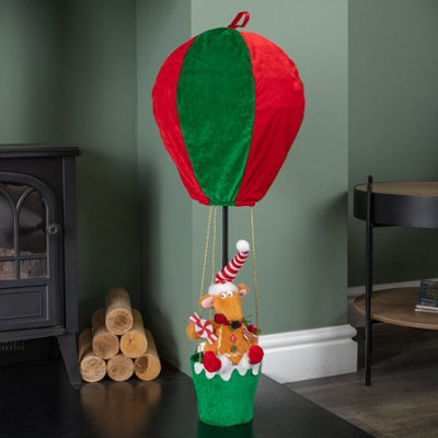 Samuel Alexander 80Cm Red And Green Razza Rat Hot Air Balloon Hanging Christmas Decoration from B&Q