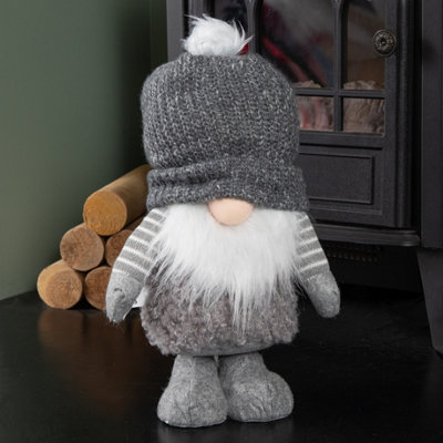 Samuel Alexander 40Cm Large Grey Gonk With Bobbly Hat Christmas Decoration from B&Q
