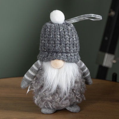 Samuel Alexander 16Cm Grey Gonk With Bobble Hat Hanging Christmas Pendant Decoration from B&Q