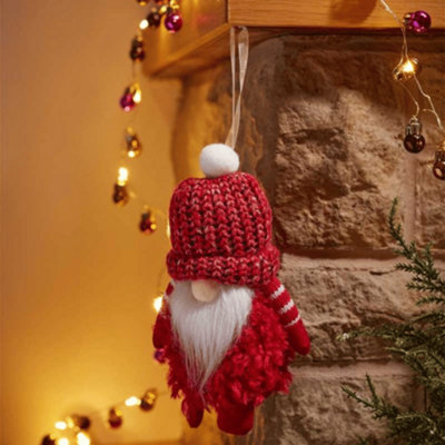 Samuel Alexander 16Cm Red Gonk With Bobble Hat Hanging Christmas Pendant Decoration from B&Q