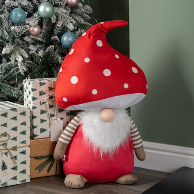 Samuel Alexander 60Cm Red Soft Festive Funghi Trumpet Christmas Mushroom Gonk Decoration from B&Q