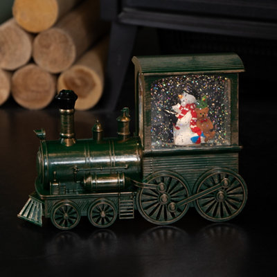 Samuel Alexander 17Cm Battery Operated Frosty All Aboard Snow Swirling Christmas Lantern from B&Q