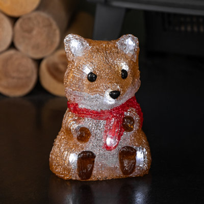 Samuel Alexander 14Cm Battery Operated Light Up Christmas Ice Fox With 12 Cool White Leds from B&Q
