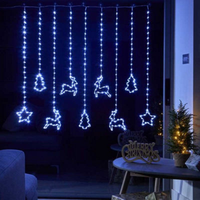 Samuel Alexander Unisex White 1.2 X 1.1M Christmas Window Curtain Light With 327 Cool Leds - Image 3