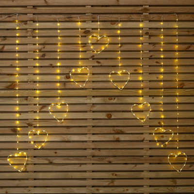 Samuel Alexander 1.2 X 1.2M Light Up Christmas Heart Curtain Lights With 229 Warm White Leds from B&Q