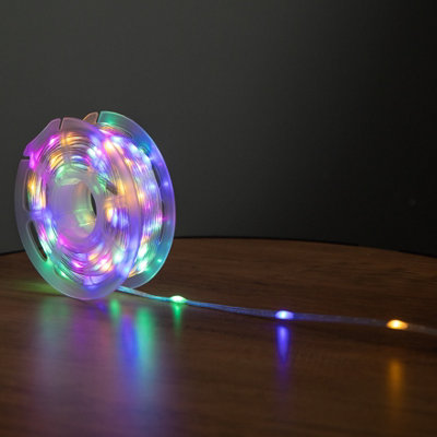 Samuel Alexander Light/White Up Christmas Two Tone String With 200 Warm & Multi-Coloured Leds 15M