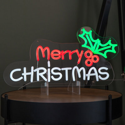 Samuel Alexander 40Cm Light Up Merry Christmas Neon Sign