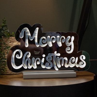 Samuel Alexander 32Cm Light Up Merry Christmas Infinity Decoration With White Leds from B&Q