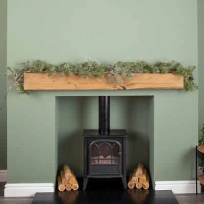 Samuel Alexander 1.8M Pine Needle Christmas Garland With Pinecones And 120 Warm White Leds from B&Q
