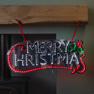 Light 60Cm Up Hanging Merry Christmas Infinity Mirror Decoration With Leds - Image 10