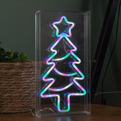 Samuel Alexander 30Cm Light Up Rgb Neon Flex Christmas Tree Decoration