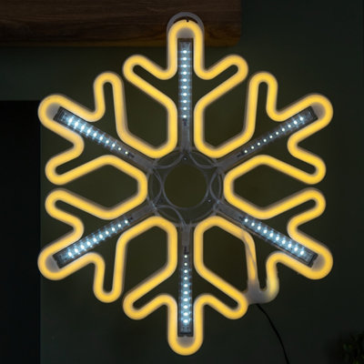 Samuel Alexander 40Cm Light Up Neon Flex Christmas Snowflake With Shooting Star Effect And Leds from B&Q