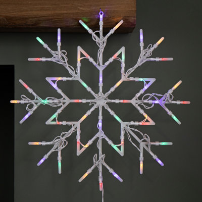 Samuel Alexander 34Cm Battery Operated Light Up Christmas Snowflake With 50 Multi-Coloured Leds from B&Q