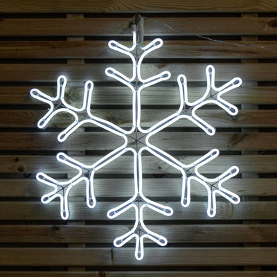 Light/Blue/White 59Cm X 56Cm Up Neon Flex Christmas Snowflake With & Leds - Image 8