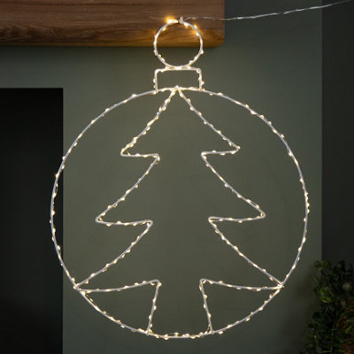 Samuel Alexander Light/White X 38Cm Up Hanging Christmas Tree Bauble With 250 Warm Leds 48Cm