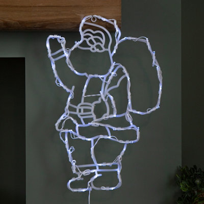 Samuel Alexander 44Cm Battery Powered Light Up Hanging Christmas Santa With White Multi-Action Leds from B&Q