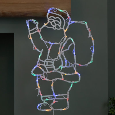 Samuel Alexander 44Cm Battery Powered Light Up Hanging Christmas Santa With Multi-Coloured  Multi-Action Leds from B&Q
