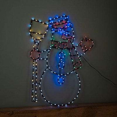 Samuel Alexander 59Cm X 45Cm Light Up Flexibrights Christmas Snowman Silhouette With 238 Multi-Coloured Leds from B&Q