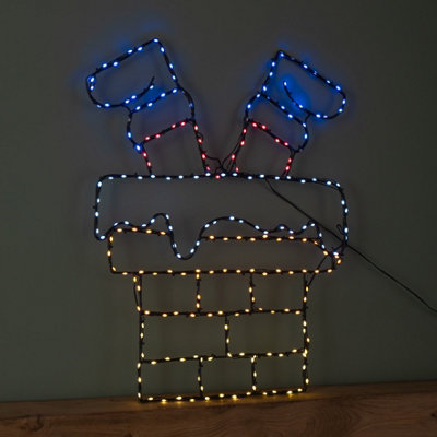 Samuel Alexander 60Cm X 45Cm Light Up Flexibrights Santa Down Chimney With 223 Multi-Coloured Leds from B&Q