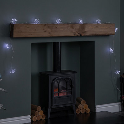 Samuel Alexander 2.7M Set Of 10 Twinkling Christmas Starburst String Lights With 200 White Leds from B&Q