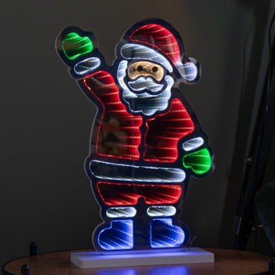 Rackhams Light 40Cm Up Waving Santa Infinity Christmas Decoration With Multi-Coloured Leds - Image 10