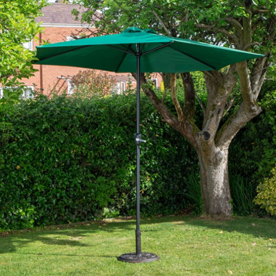 B&Q -  2.7M Green Havana Garden Patio Parasol With Crank Handle
