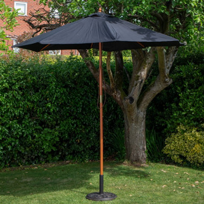 Samuel Alexander 2.7M Outdoor Wooden Garden Parasol Sun Shade With Carry Bag In Black - Image 5