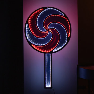 Rackhams Light 60Cm Up Hanging Christmas Lollipop Infinity Decoration With Spinning Effect - Image 12
