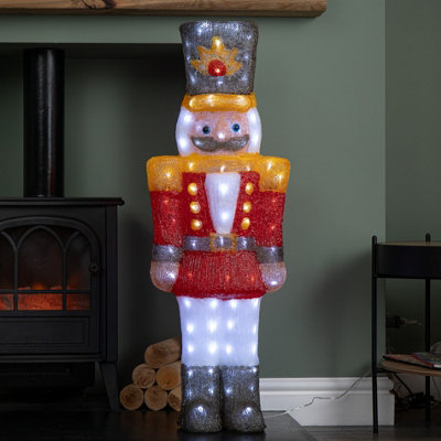 Snow Time 93Cm Light Up Acrylic Christmas Nutcracker Decoration With 140 White Leds - Image 4