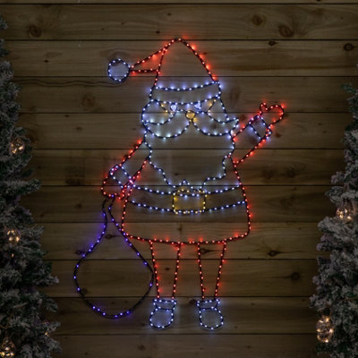 Samuel Alexander 1.18M X 88Cm Light Up Flexibright Santa Decoration With 469 Twinkling Multi-Coloured Leds from B&Q