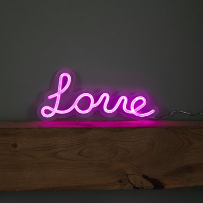 Samuel Alexander 30Cm Light Up Neon Effect Love Sign In Pink With 111 Leds from B&Q