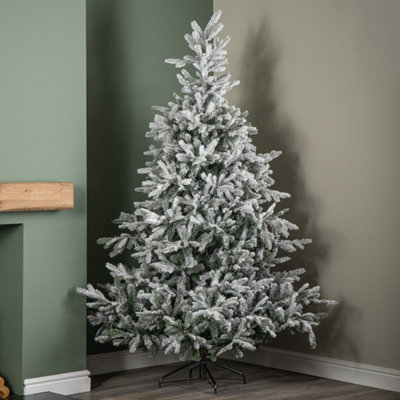 Samuel Alexander 7Ft (2.1M) Snowy Grandis Fir Artificial Christmas Tree With 2326 Tips & Metal Stand from B&Q