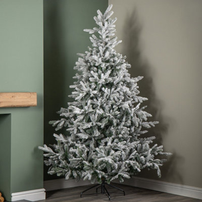Samuel Alexander 8Ft (2.4M) Snowy Grandis Fir Artificial Christmas Tree With 2935 Tips & Metal Stand from B&Q
