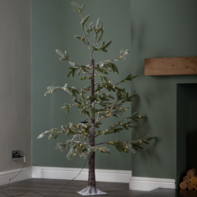Samuel Alexander 5Ft (1.5M) Light Up Green Snowy Noel Christmas Tree With Stand And Warm White Leds from B&Q