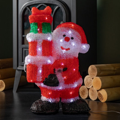 Samuel Alexander 41Cm Light Up Acrylic Christmas Santa With 3 Gifts And 40 White Leds from B&Q