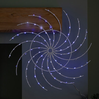 B&Q -  50Cm Light Up Christmas Catherine Wheel With 96 Blue And White Leds