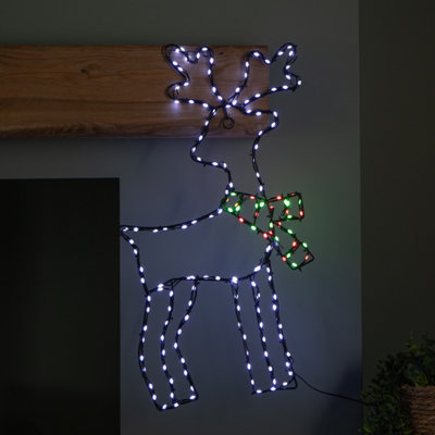 Samuel Alexander 60Cm X 33Cm Light Up Flexibrights Reindeer Snowman With 164 Multi-Coloured Leds from B&Q