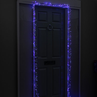 Samuel Alexander 5.5M 800 Led Ultrabrights Christmas Door Cluster Lights With Timer In BluePurple & White On Silver Wire from B&Q