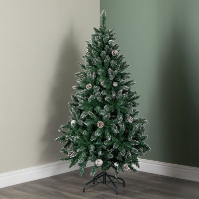Rackhams 5Ft (1.5M) Tall Rocky Mountain Pine Christmas Tree With 526 Snow Tipped Branches & Pinecones - Image 8