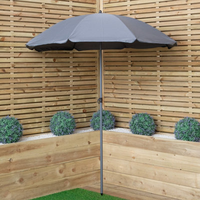 B&Q -  1.7M Outdoor Garden Patio Parasol Sun Shade In Grey