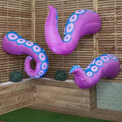 Samuel Alexander Unisex Purple Set Of 3 Light Up Inflatable Octopus Tentacles Halloween Decoration In - Image 3