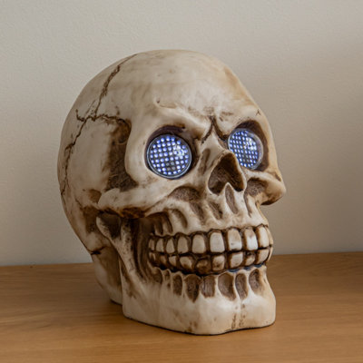 Samuel Alexander 21Cm Battery Powered Light Up Blinking Skull Halloween Decoration With Leds, Brown - Image 7